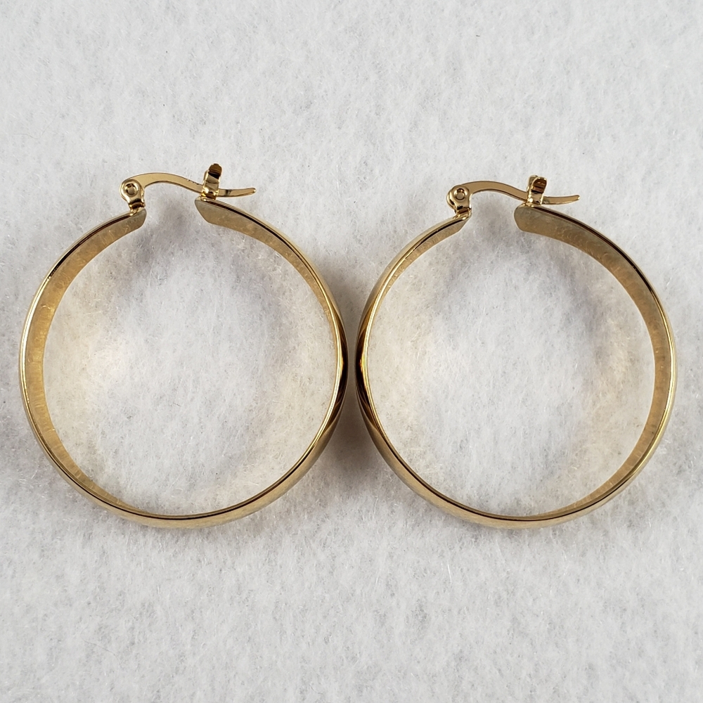 1.5" Chubby Gold Hoops - Picture 3 of 6